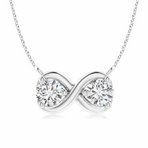 ANGARA Double Diamond Infinity Pendant Necklace in 14K Gold (HSI2, 0.5 Ctw) - £1,096.65 GBP