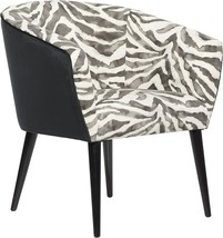 Deco 79 Wood Zebra Print Accent Chair, 29&quot; X 26&quot; X 32&quot;, Black - £300.38 GBP