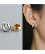 Chunky Huggie Hoop Earrings For Men Women Gold &amp; Silver Thick Hoops Fine... - £12.51 GBP