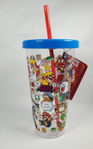 Super Mario Bros. Cup With Straw Paladone Birthday Gift 23 oz New Princess Peach - £18.03 GBP