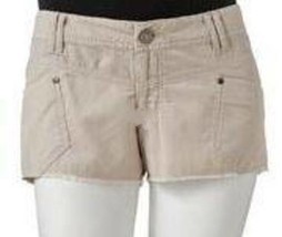 Womens Shorts Corduroy Junior Girls Hang Ten Beige Frayed Hem Casual $32-sz 5 - £9.38 GBP
