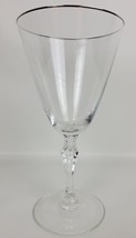 Vintage Fostoria Engagement Platinum Rim Trim Water Goblet Wine Glass 7&quot;  - £10.95 GBP