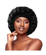 Satin Silk Bonnet for Sleeping, Silk Hair Bonnets for Sleeping Women, Bl... - $19.00 CAD
