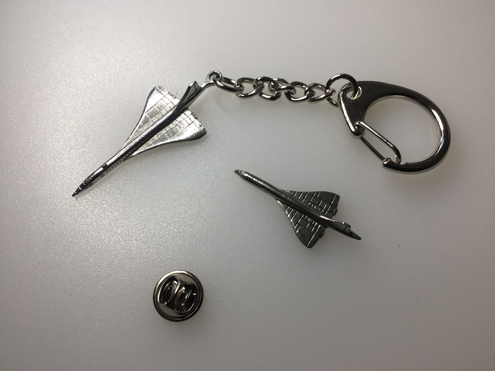 Concorde 50th Anniversary Pewter Lapel Pin Badge And Keyring Set Handmade In UK - $9.99