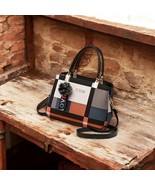 Elegant Grid Patterned Shoulder Bag With Magnetic Closure, Multiple Comp... - $25.99