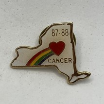 New York Cancer Research VFW Veterans Of Foreign Wars Enamel Lapel Hat Pin - £5.96 GBP