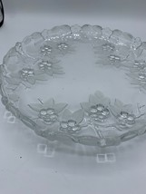 Deep Round Cut Crystal Platter Leaves And Flowers Pattern 11&quot; - Perfect - $16.10