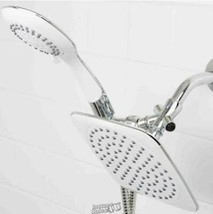 Dual Rainfall Showerhead &amp; Handheld Massager Set Chrome Plated Steel 7.4... - $597.92 MXN