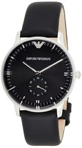Emporio Armani AR0382 Men's Stainless Steel Quartz Watch with Leather Strap - $178.19