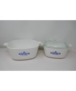 Corning Ware Blue Cornflower 1.75 Qt &amp; 2.5 Qt Casserole Dish P-1 3/4-B P... - £25.16 GBP