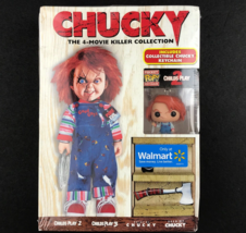 Chucky 4-FILM Killer Dvd Set Childs Play Walmart Only w/Mini Funko Pop - £14.00 GBP