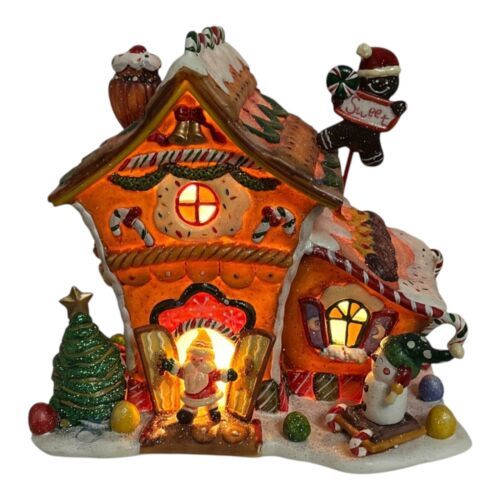Christmas Light Up Glittery Gingerbread House Holiday Time 2004 Collecti... - $28.05