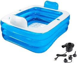Double Inflatable Bathtub, Adult Portable Bathtub, Folding Freestanding ... - £66.54 GBP