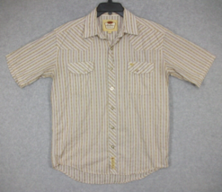 Larry Mahan Cowboy Collection Men&#39;s Pearl Snap Shirt Short Sleeve Yellow... - £18.29 GBP