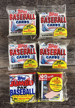 (4) 1989 Topps Baseball 39 Card Cello Paks - &amp; (1) Jumbo Pak w/100 Cards - £23.73 GBP