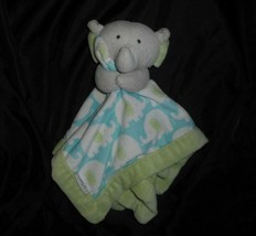 Baby Carter&#39;s Blue &amp; Green Elephant Security Blanket Stuffed Animal Plush Toy - $37.05