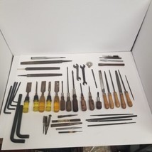 Vintage Small Hand Tool Lot of 45, Chisels, Files, Screwdrivers, Punches... - $49.45