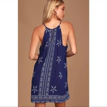 Nwt Lulus Mediterranean Sea Navy Blue Rayon Mini Sun Dress Women&#39;s Size Small - £26.76 GBP