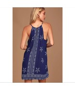 NWT LULUS Mediterranean Sea Navy Blue Rayon mini sun dress WOMEN&#39;S SIZE ... - £21.71 GBP