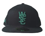 WeSC New Era 59Fifty Black Green Organic Cotton Fitted Baseball Hat Cap NWT - $40.45