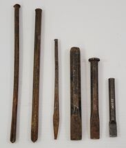 *K6) Vintage Mixed Lot 6 Machinist Metal Chisels Punches Hand Tools - $19.79