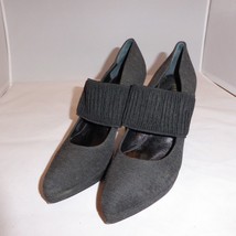 Bettye Muller 4&quot; Kitten High Heel Gray Fabric Shoes Made in Italy Size 3... - £31.25 GBP