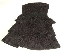RUBBER DUCKY Dress Women Jrs BLK Strapless Lace Empire Waist tiered Part... - £21.31 GBP