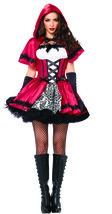 Leg Avenue Women&#39;s Gothic Riding Hood Costume, Red/White, Large - £79.91 GBP