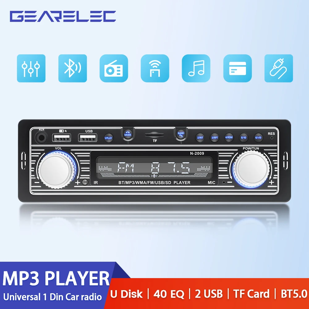 1 Din Car Radio Stereo Player Digital Bluetooth Video MP3 Player FM Radio Stereo - £29.62 GBP+