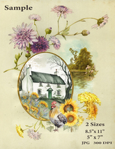 Printable Junk Journal Farmhouse Sunflowers Rosa&#39;s Digital Art Digital Download  - £3.12 GBP