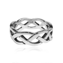 Waves of Celtic Knots Eternity Band Sterling Silver Ring-8 - £20.50 GBP