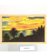 Vintage 1943 Linen Postcard The Golden West California Coast Sunset Palm... - $20.55 CAD