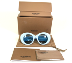 Burberry Sunglasses Margot B4370-U 4028/80 Light Blue Gold Logos 49-22-140 - £116.37 GBP