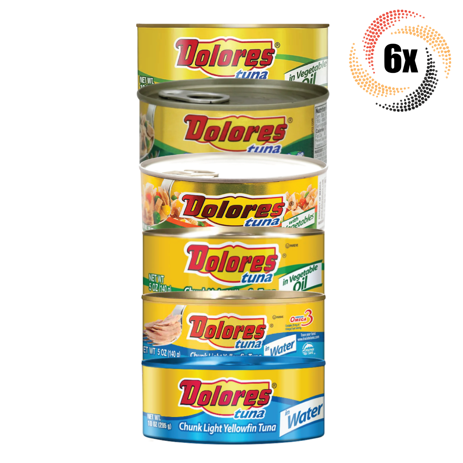 6x Cans Dolores Variety Chunk Light Yellowfin Tuna Salad | 5-10oz | Mix ... - $43.72