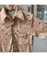 Vintage 70s Pointy Collar Short Sleeve Polyester Button Up Shirt Sears M... - $27.36
