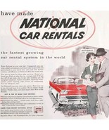 1958 National Car Rentals Ford Fairlane Advertisement Automobilia DWII21 - $562.22 MXN