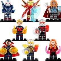 8pcs/set Avengers Endgame Fat Thor Iron Man Wanda Wasp Ant-man Minifigures - £15.14 GBP