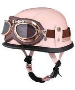 (Pink, M) Motorcycle Half Helmet Retro German Handmade Leather Half Face... - $3,808.63 MXN