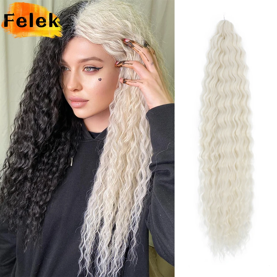 Ariel Curl Hair Deep Twist Crochet Hair Synthetic Braid Afro Curl Ombre Blonde - £4.65 GBP+