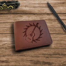 Guitar Gifts Personalized Mens Wallet Engraved Custom Leather Handmade W... - £35.41 GBP