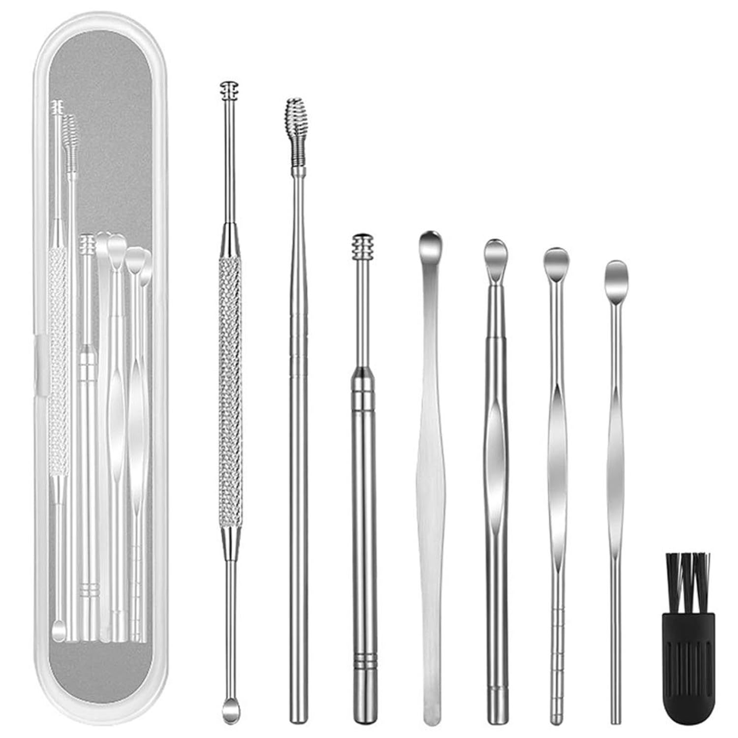 8 Pcs Ear Pick Earwax Removal Kit, Ear Cleansing Tool Set, Ear Curette Ear Wax R