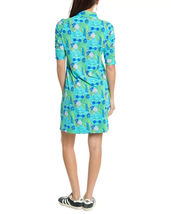 NWT Ladies IBKUL NADIA JADE LIME Ruched Elbow Sleeve Mock Golf Dress M & L image 3