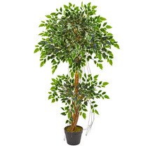 4 Variegated Ficus Artificial Tree  - £98.20 GBP