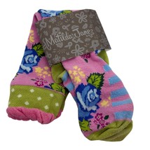 Matilda Jane Spring In Your Step Socks Floral Stripes Girls Medium Cotto... - $15.36