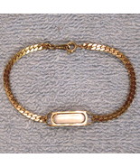 Avon ID Bracelet Herringbone Chain Engravable Gleaming Gold Tone NEW w/o... - $375.38 MXN