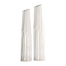 212 Main 18868 Kenley Crackled White Vases  Set of 2 - £195.90 GBP