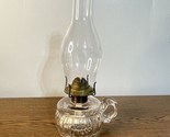 Vintage Clear Ribbed Glass Finger Oil Kerosene  Lamp Eagle Wick Burner USA - £19.57 GBP