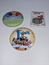 Lot Of 3 Disney Celebration Buttons First Visit Guest of Honor KG Mickey... - $14.85