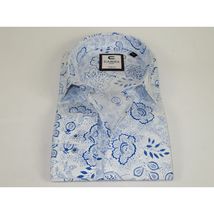 Men's Shirt By CASILA Turkey Cotton Blend Long Sleeves 501700-01 Blue Floral image 3