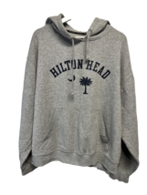 Hilton Head 100% Cotton Hoodie Heather Gray Pockets Med Weight XL - $21.17